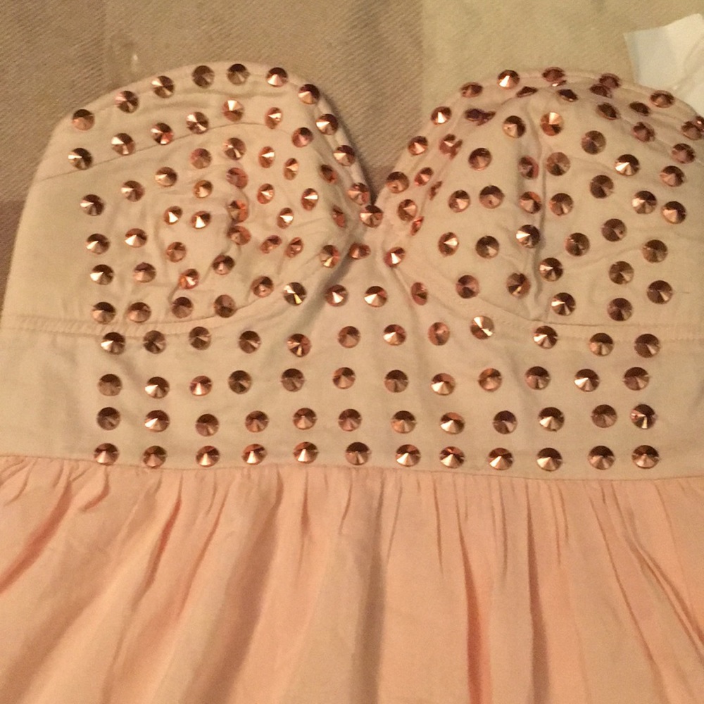 Charlotte Russe peach strapless dress size S - Picture 3 of 5